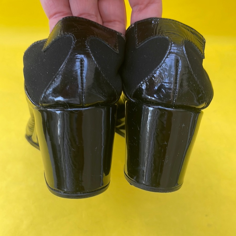 Black Taryn Rose patent leather wedges - Picture 4 of 8